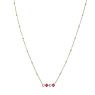 Collier Eclat fuchsia acier doré or