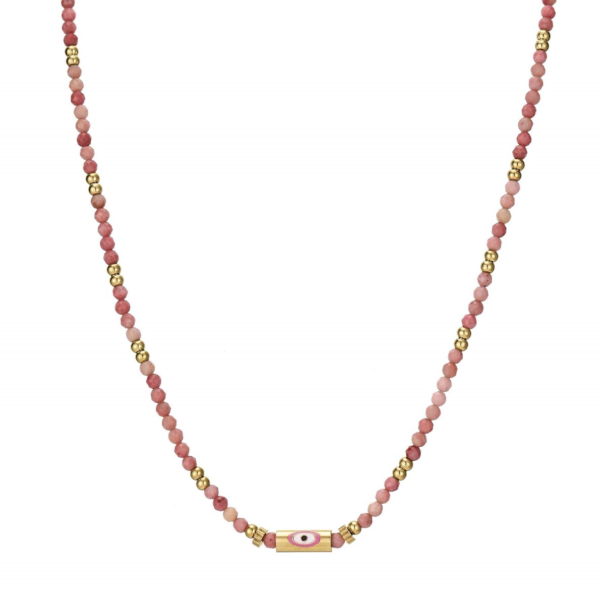 Collier Lucky Eye Rhodonite