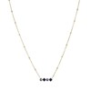 Collier Eclat bleu acier doré or - vue V1