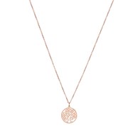 Collier Arbre de vie acier doré rose