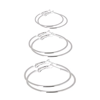 3 paires de Créoles acier