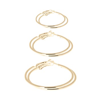 3 paires de Créoles acier dorées or