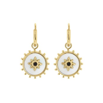 Gouden parelmoer ster oorbellen