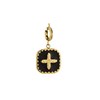 Charm Médaille Croix acier doré or - vue V1