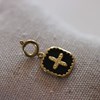 Charm Médaille Croix acier doré or - vue V2