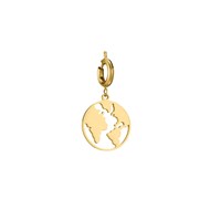 Charm Globe acier doré or