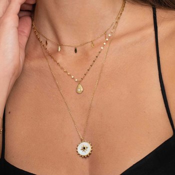 Multi rangs Étoile Nacre acier doré or