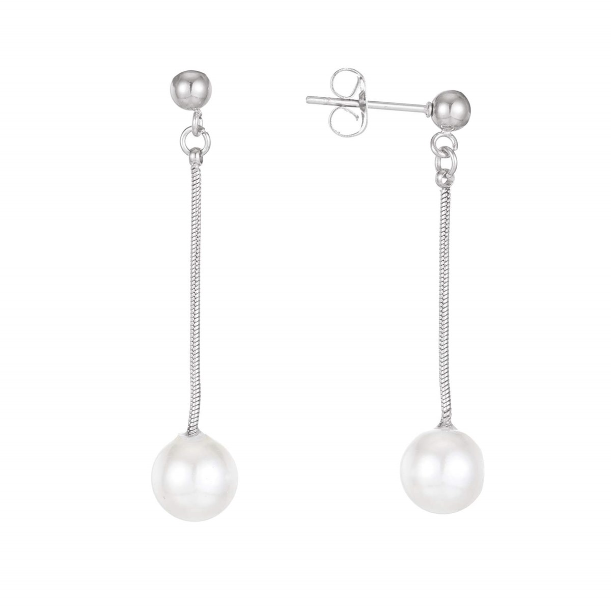 Boucles Perles Nacre acier