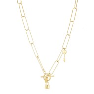 Collier Secret acier doré or