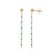 Boucles chaines perles bleues
