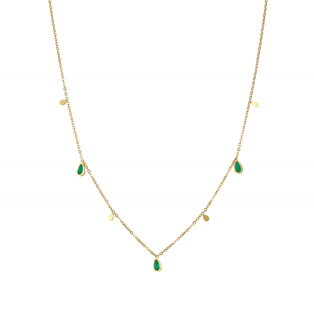 Collier Eline zircons vert