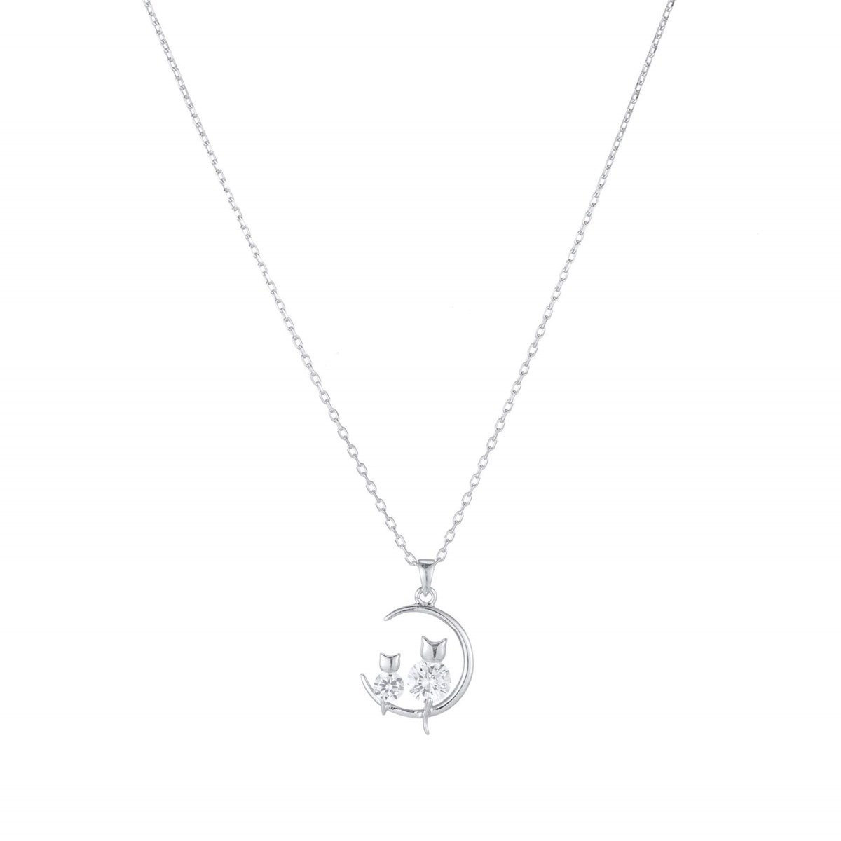 Collier Chatons Argent 925 rhodié - vue 2