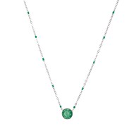 Collier acier Luz zircon vert