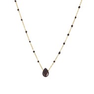 Collier goutte d'eau Agate noire