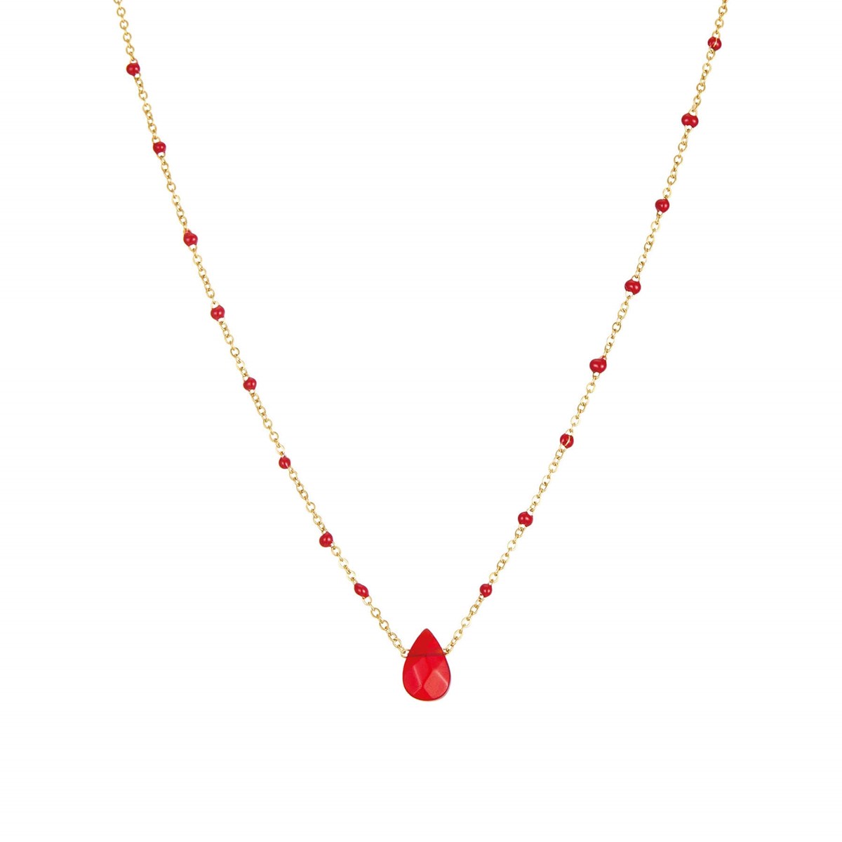 Collier goutte d'eau Rhodorosite