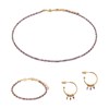Collier, bracelet et boucles d'oreilles Karia en pierres Améthyste - vue V1