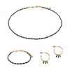 Collier, bracelet et boucles d'oreilles Karia en pierres Malachite - vue V1