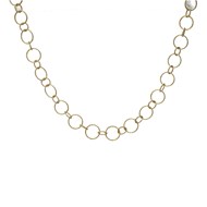 Collier En Argent Doré Multi Cercles Diamantés