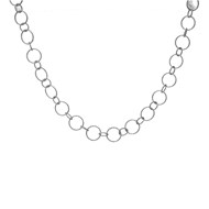 Collier En Argent Rhodié Multi Cercles Diamantés