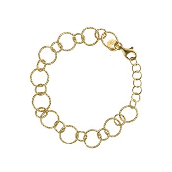 Bracelet Argent Doré Cercles Diamantés