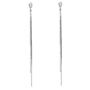 Rhodium zilveren oorbellen Serpentijn Mesh Zilveren Kralen