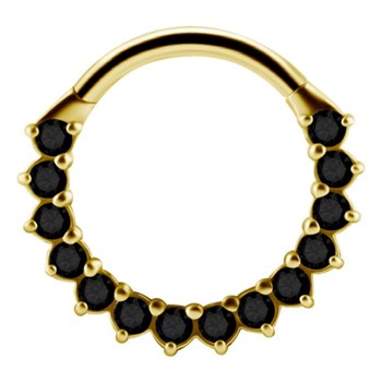 8mm clicker earring with black zirconia