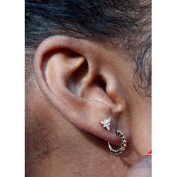 8mm clicker earring with black zirconia