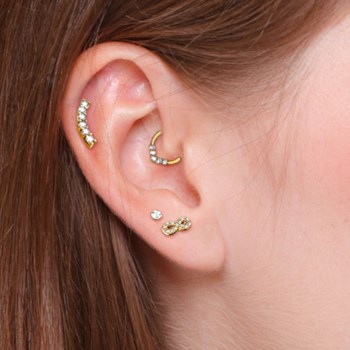 Sparkling composition of ear piercings