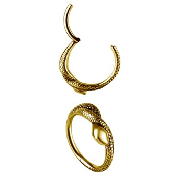 Piercing conch snake PVD 24K gold 10mm
