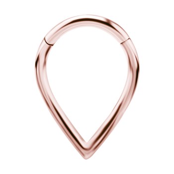 Piercing: drop-shaped PVD clicker in rose gold