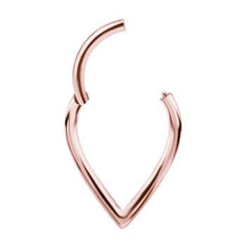 Piercing: drop-shaped PVD clicker in rose gold