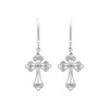 Boucles d'oreilles croix tréflée Argent 925 Rhodié - vue V1