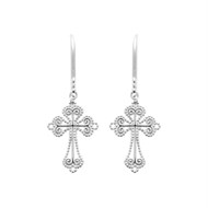 Boucles d'oreilles croix tréflée Argent 925 Rhodié