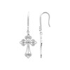 Boucles d'oreilles croix tréflée Argent 925 Rhodié - vue V2