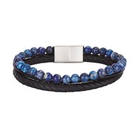 Bracelet cuir et Lapis Lazuli