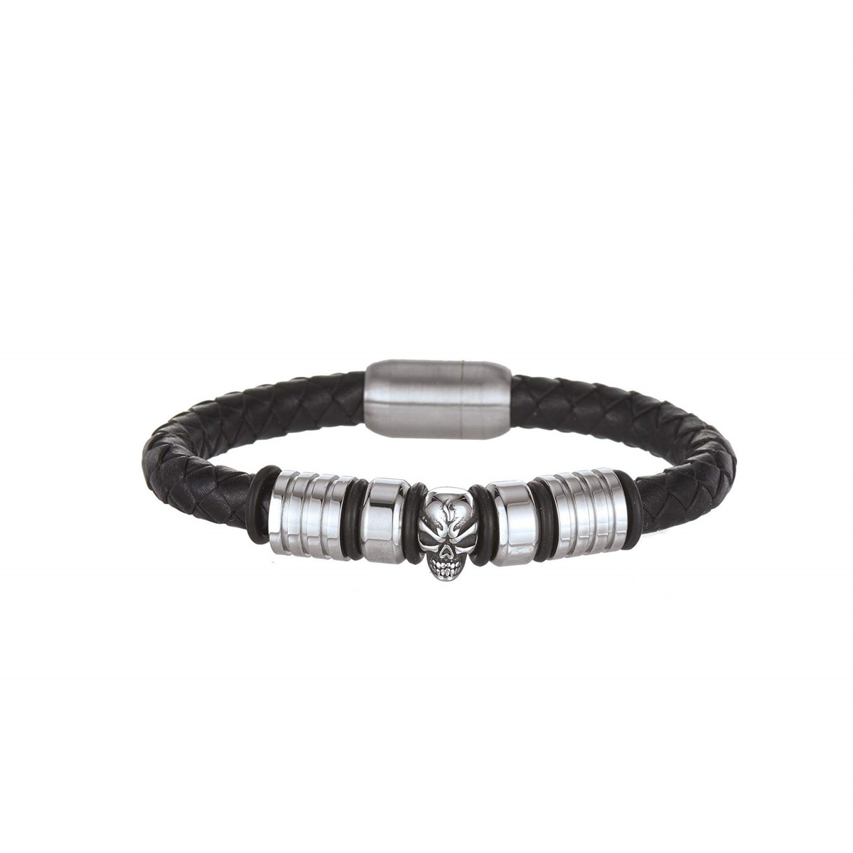 Bracelet Moto cuir et acier