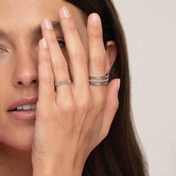 Bague Perles argentées