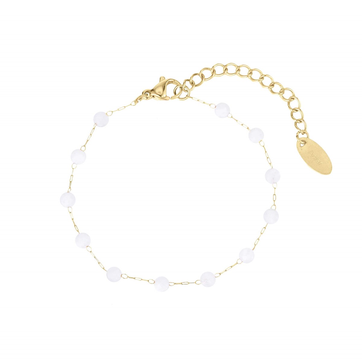 Bracelet Ika jade blanc doré