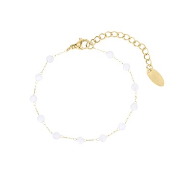 Bracelet Ika jade blanc doré