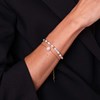 Bracelet Perles nacre et pierres acier doré or - vue V2