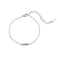 Bracelet zircons multicolores acier