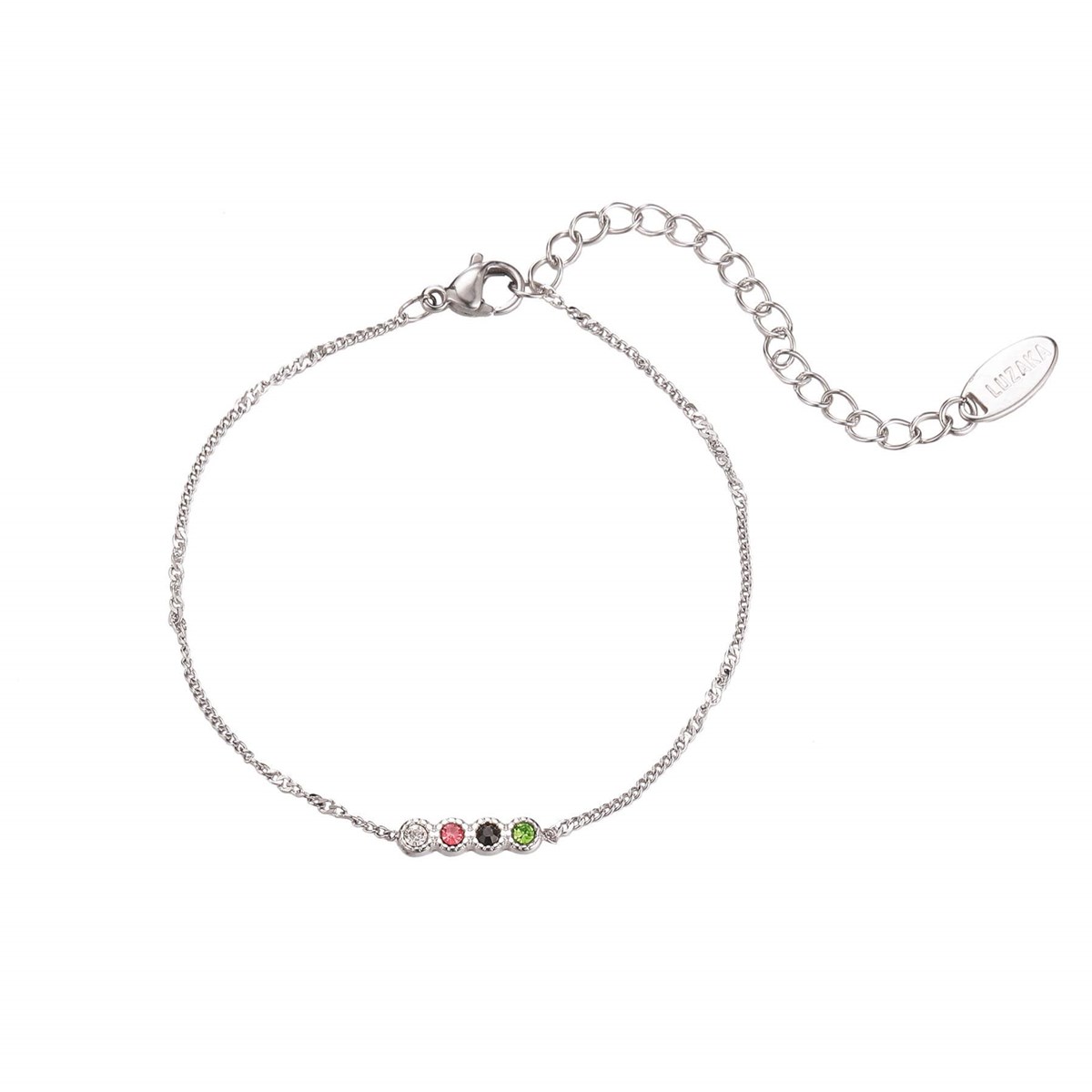 Bracelet zircons multicolores acier - vue 2