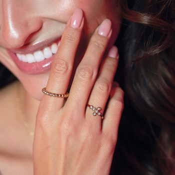 Bague Croix zircons blancs