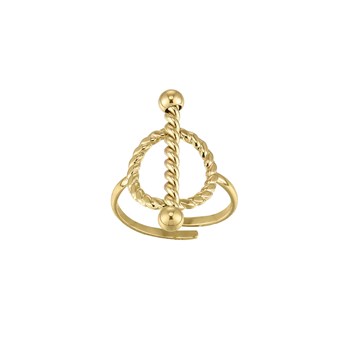 Bague Corazon acier doré or