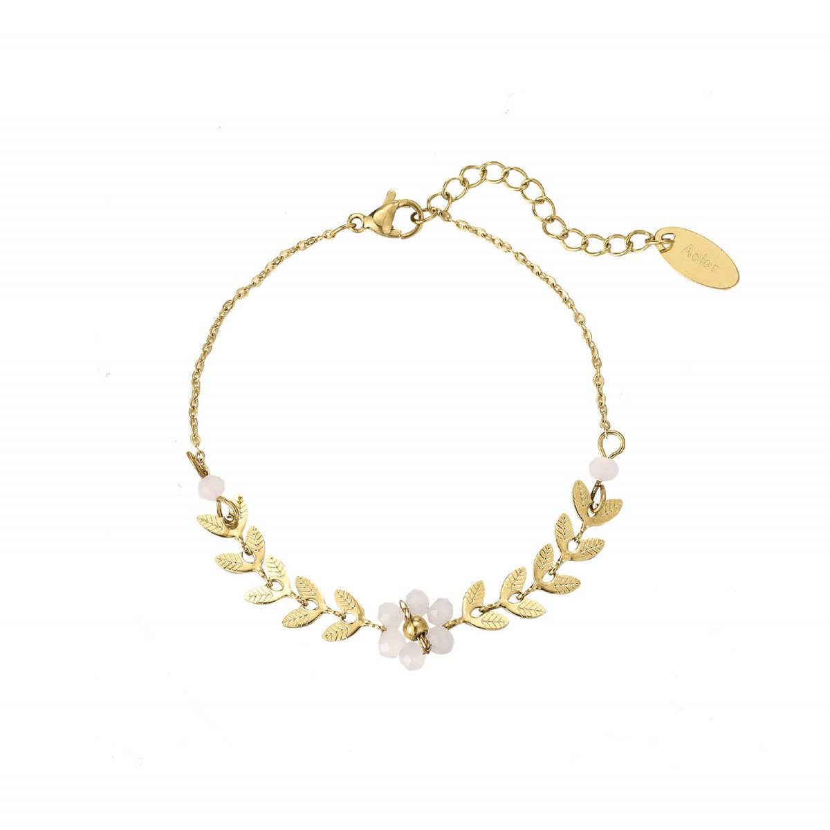 Bracelet Flora blanc acier doré or