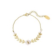 Bracelet Flora blanc acier doré or