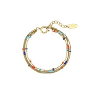 Bracelet Bilbao bleu acier doré or