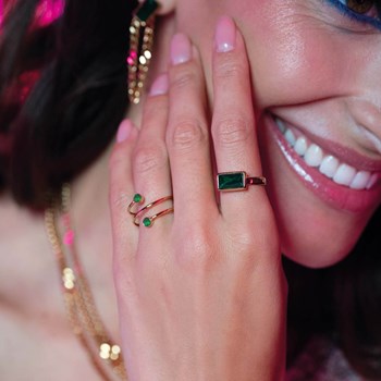 Bague Mila Strass vert