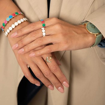 Bague Asteria acier doré or