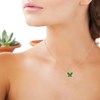 Collier papillon oxydes de zirconiums verts Plaqué OR 750 3 microns - vue V4